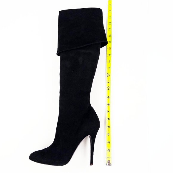 Ralph Lauren Collection Purple Label Tall Suede Heeled Boots - Picture 9 of 12